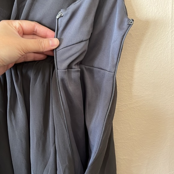 Cat Lady One Shoulder Flower Petals Gray Purple Mini Dress S - Picture 5 of 9